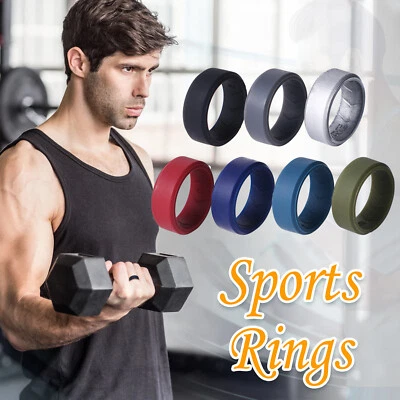 Paquete de 7 alianzas de boda flexibles de goma de silicona para hombres mujeres suaves de 8 mm Foto 1 de 4