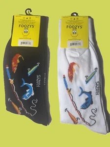 2 Pack - Foozys Novelty Fishing Socks - Mens - Picture 1 of 1