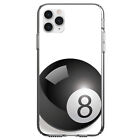 Clear Case for iPhone (Pick Model) Black Eight Ball 8