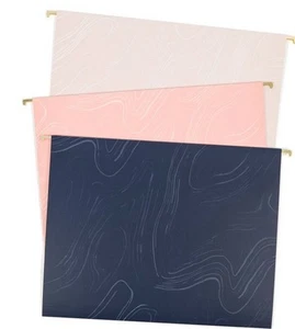 U Brands 24 Hanging File Folders& Tab Inserts Natural Contours 3 Colors- Golden - Picture 1 of 2