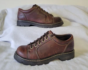Vintage Caterpillar Women's Brown Leather Lace Up Chunky Shoes 71046 Size US 7 - Picture 1 of 17
