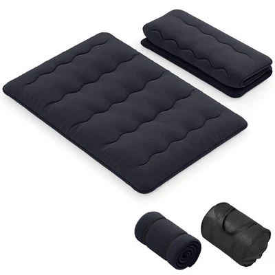 Full Futon Mattress Japanese Floor Pad Washable Cover Carry Bag Black - Image 1 of 4