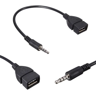 Jack AUX Audio 3.5mm a USB 2.0 MU Hembra Cable Convertidor para Coche Mp3 U Disco Lote Foto 1 de 4