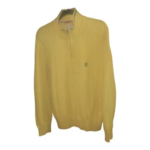 VTG TOMMY HILFIGER 3/4 ZIP UP SWEATER YELLOW SZ XL Tall - Picture 1 of 9