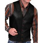 Set Vest MenS Fashionable Leather Motorcycle Stand-Up Collar Leather Vest