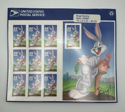 Bugs Bunny Looney Tunes Sheet of Mint Condition Stamps, 32C Sealed - Image 1 of 2