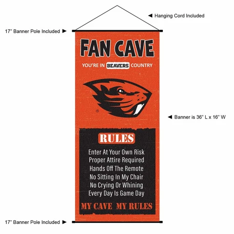 Oregon State University Beavers Man Cave Fan Room Banner Poster Art Canvas Cover