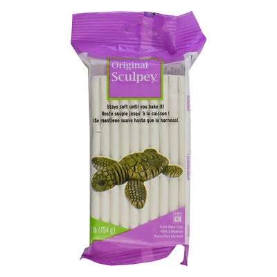 Sculpey Original Branco, Não Tóxico, Argila Polimérica, Argila para Assar Forno, 1 libra - Imagem 1 de 3