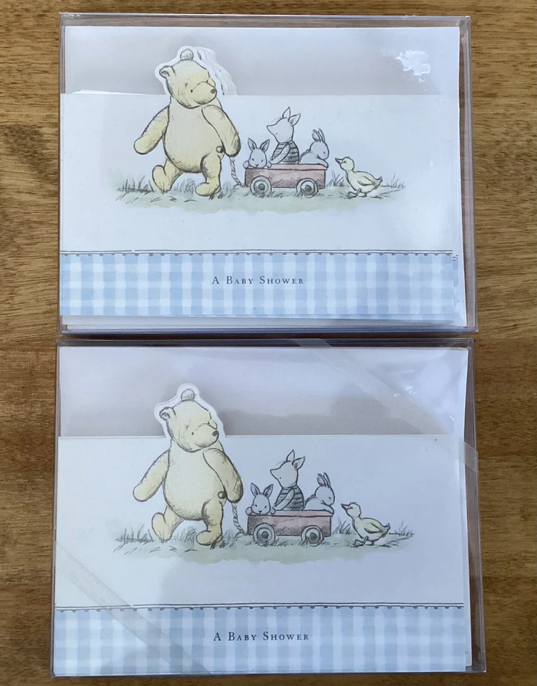 2 cajas de invitaciones de baby shower MICHAEL & CO DISNEY CLASSIC POOH, 10 cada una-NUEVAS Foto 1 de 4