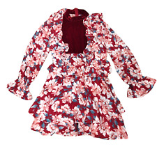 FOR LOVE & LEMONS Damen Kleid Blumen Mini Stilvoll Mehrfarben Größe S
