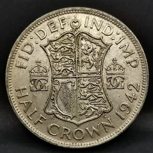 HALF CROWN ARGENT 500‰ 1942 GEORGE VI ROYAUME UNI / UNITED KINGDOM 1/2 CROWN - Imagen 1 de 2