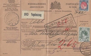 1922 Dutch Parcel Card fr Vogelenzang, Netherlands to Basel Switzerland (1 of 2) - Picture 1 of 2