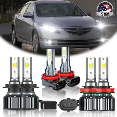 6x faros LED haz alto/bajo + bombillas antiniebla para Mazda MX-5 Miata 2006-2014 Foto 1 de 4