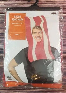 Máscara de comida de tocino Disfraz de Halloween Tocado Adulto Fiesta Cara abierta Comida Divertida - Imagen 1 de 4