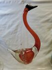 Vintage Murano Art Glass, Italy - Large Elegant Red Trumpiter Swan