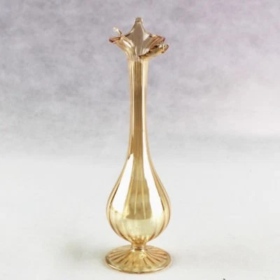 DLMBOMBONIERE 26236 Bomboniere Vaso Portafiori Fiore Ambra in vetro soffiato Nozze Matrimonio