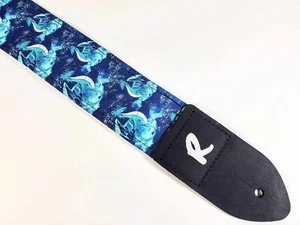 Correa de guitarra Blue Dragon - Correa de guitarra Dragons on azul - ajustable - Imagen 1 de 9