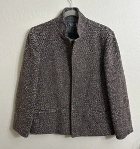 VTG Mikabe Boutique High Fashion Tweed-Wool Blend Women’s Blazer Size 12 Used - Picture 1 of 13