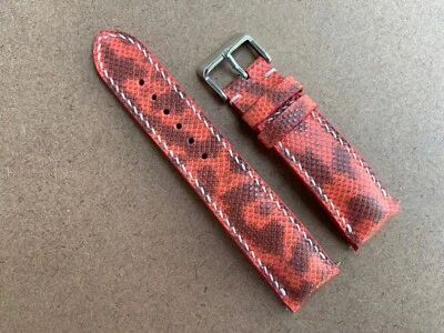 粉红色蛇纹皮革表带,尺寸 16 毫米 18 毫米 20 毫米 21 毫米 22 毫米 24 毫米 26 毫米 — 第 1/4 张图片
