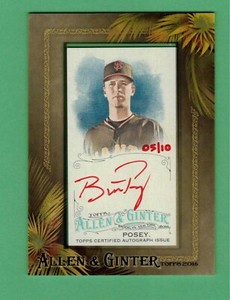2016 TOPPS ALLEN & GINTER BUSTER POSEY AUTO RED INK MINI FRAMED 5/10 GIANTS