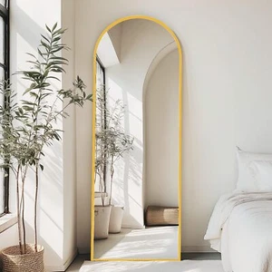 71"x26" Arch Full Length Mirror Floor Mirror with Stand for Home Bedroom Gold - Picture 1 of 8