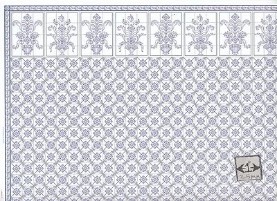 Brodnax Impresiones Leslie Azul 1KT603 Azulejo de Cocina Papel Pintado Casa de Muñecas Escala 1/12 Foto 1 de 2
