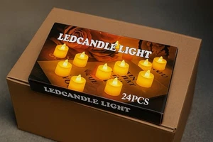 24 LED Teelichtkerzen - warme flackernde Flamme, batteriebetrieben, langlebig - Bild 1 von 5