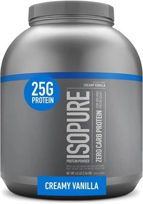 	Isopure Zero Carb Whey Isolate cremosa vainilla 4,5 libras 66 porciones	 Foto 1 de 4