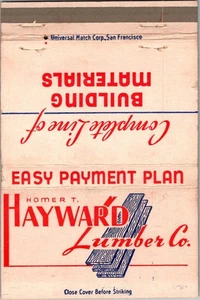 Copertina fiammiferi vintage Homer T Hayward Lumber Co Salinas Watsonville, CA MB110 - Foto 1 di 2