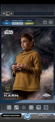 Topps Star Wars Card Trader Legendary 2025 Chrome Black 6cc Eedy Karn - Image 1 of 2
