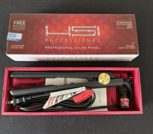 HSI Professional 1" Ceramic Hair Flat Iron, Straighten Flip & Curl Hair Styler - Picture 1 of 5