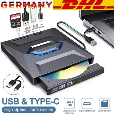 Slim External USB 3.0 DVD CD RW Writer Drive Burner Reader Player For Laptop PC - Bild 1 von 4