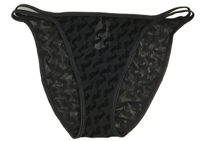 Victoria's Secret Pink Women's Logo Mesh Strappy Cheeky Panty Large Black - Image 1 of 4