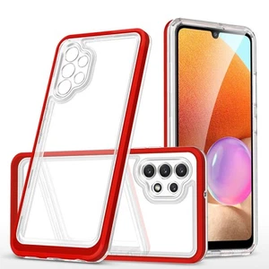Clear 3in1 etui do Samsung Galaxy A72 4G żelowy pokrowiec z ramką czerwony - Zdjęcie 1 z 7