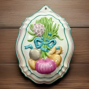 Molde de gelatina de cerámica esmaltada vintage Franklin Mint Le Cordon azul "cebollas" 1986 - Imagen 1 de 4
