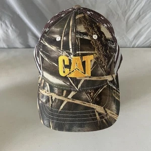 Caterpillar CAT Realtree Max-4 Camouflage Camo Flag Snapback Mesh Cap/Hat NICE! - Picture 1 of 13