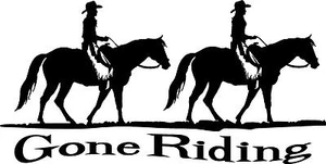 GONE RIDING 10" Horse equestrian decal Horses sticker car truck trailer window  - Picture 1 of 2