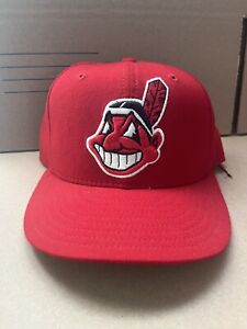 Vintage 90s Cleveland Indians New Era Fitted Hat Size 7 1/2
