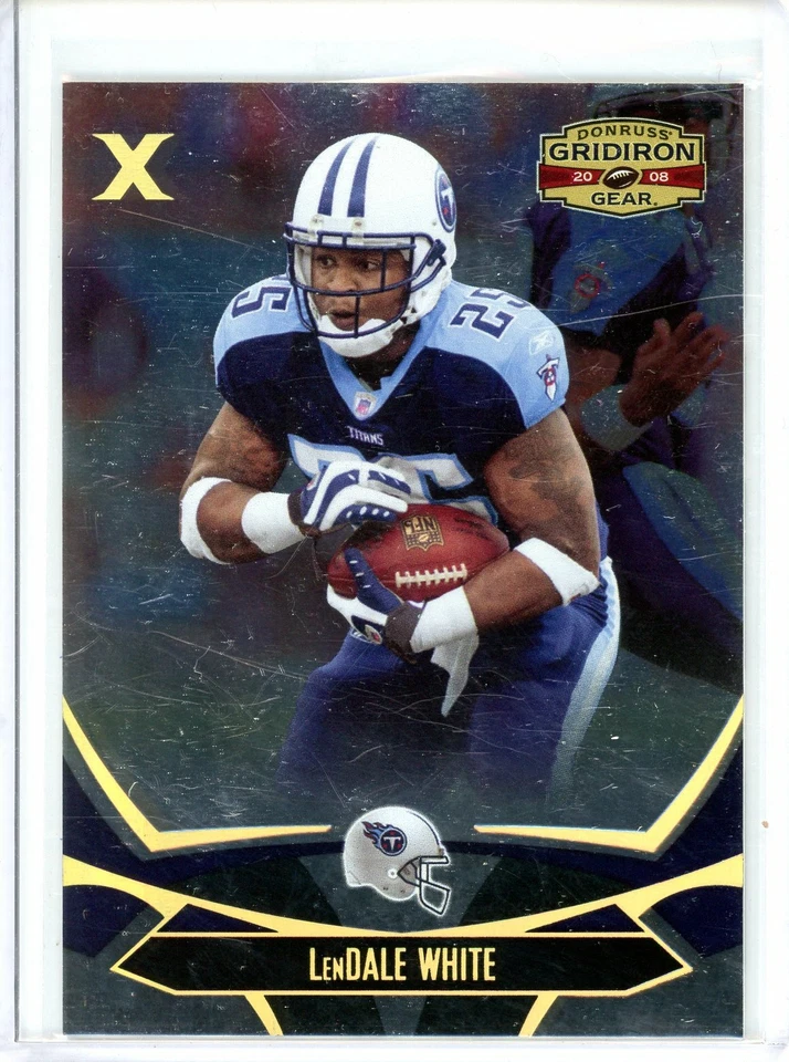 2008 Donruss Gridiron Gear Gold Holofoil X's #96 LenDale White Titans /100 - Image 1 of 3