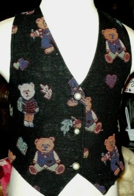 Niñas Ropa Escolar Talla 6 Rachael's Niños Multicolor Negro Oso de Peluche Chaleco Foto 1 de 3