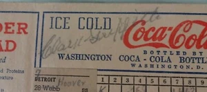 Clark Griffith Signed 1945 Washington Senators Detroit Tigers Scorecard JSA - Picture 1 of 6