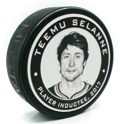 Teemu Selanne Anaheim Ducks 2017 Hall of Fame Induction 3D Textured Puck Cover
