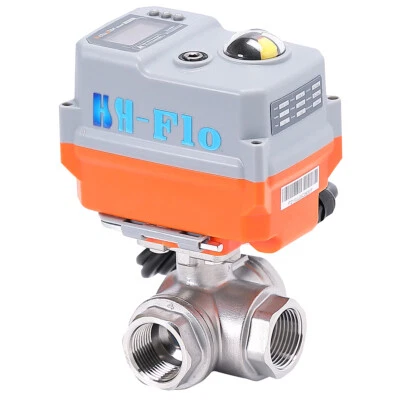 1/2 inch 24VDC 4-20ma 3 Way Proportional Integral Control Motorized Ball Valve - Image 1 of 4