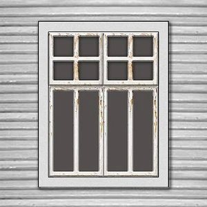 LC19 - Lasercut Tall Windows with 4 Pane Fanlight O scale pk of 6 Smart Models  - Picture 1 of 5