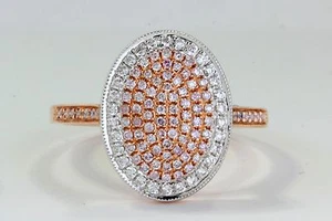 0.27 tcw Cocktail Ring with White Diamonds and Pink Diamonds in 18k Rose Gold - Picture 1 of 4