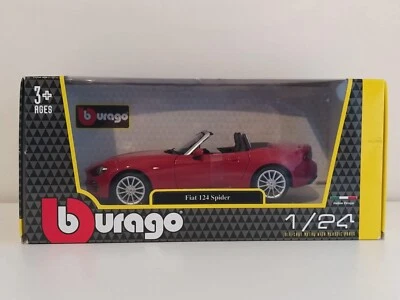Fiat 124 Spider 2016 Burago 1:24 Rosso Red Nuovo GM Shop - Immagine 1 di 4