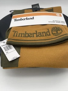 Timberland Logo Scarf & Hat Gift Set, Camel OS Reversible Ch9 - Picture 1 of 5