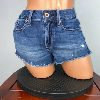 American Rag Cie Cutoff Jean Shorts Juniors 1 Distressed Side Slits Beach OT - Image 1 of 4