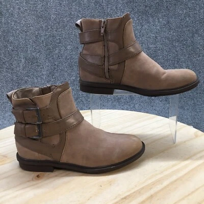 Botas Rocket Dog para mujer 6 jinetes botín al tobillo marrón imitación cuero punta redonda informales Foto 1 de 4