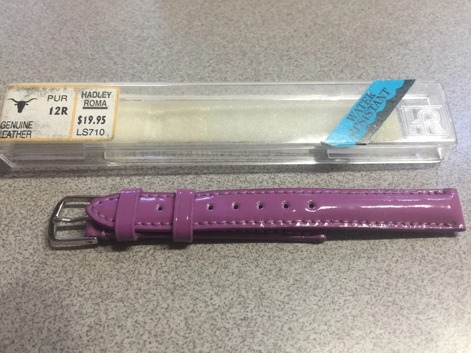 Correa de reloj Hadley Roma LS710 de charol púrpura de 12 mm para dama Foto 1 de 1